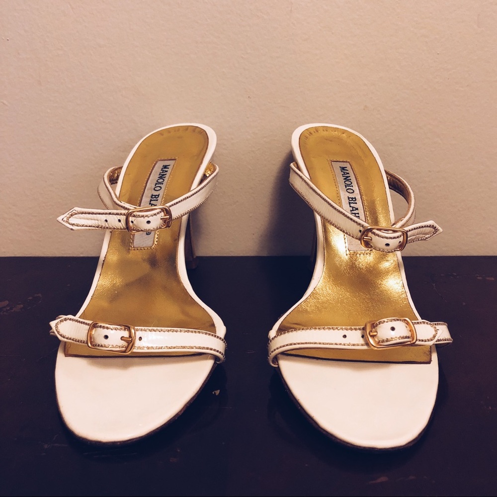 White Patent Leather Heels by Manolo Blahnik